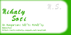 mihaly soti business card