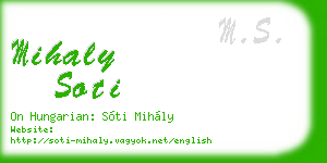 mihaly soti business card